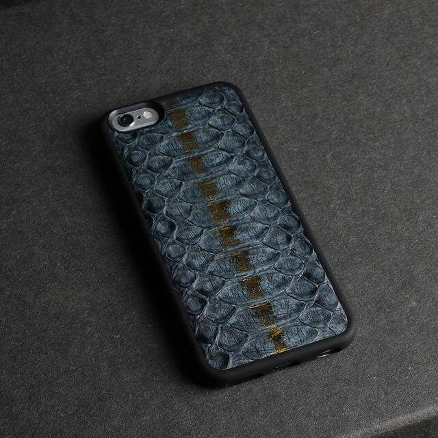 Phone Case Python Skin Leather Impact-Resistant Dirt-Resistant