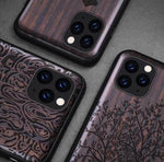 Phone Case Real Wood Back Soft TPU Bumper Protection