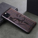 Phone Case Real Wood Back Soft TPU Bumper Protection