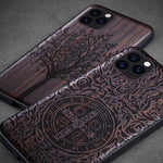 Phone Case Real Wood Back Soft TPU Bumper Protection