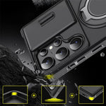 Phone Case Shock-Absorbing Ring Stand Sliding Camera Cover & MagSafe-Compatible