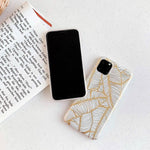 Phone Case Shockproof Banana Leaf Print Beige