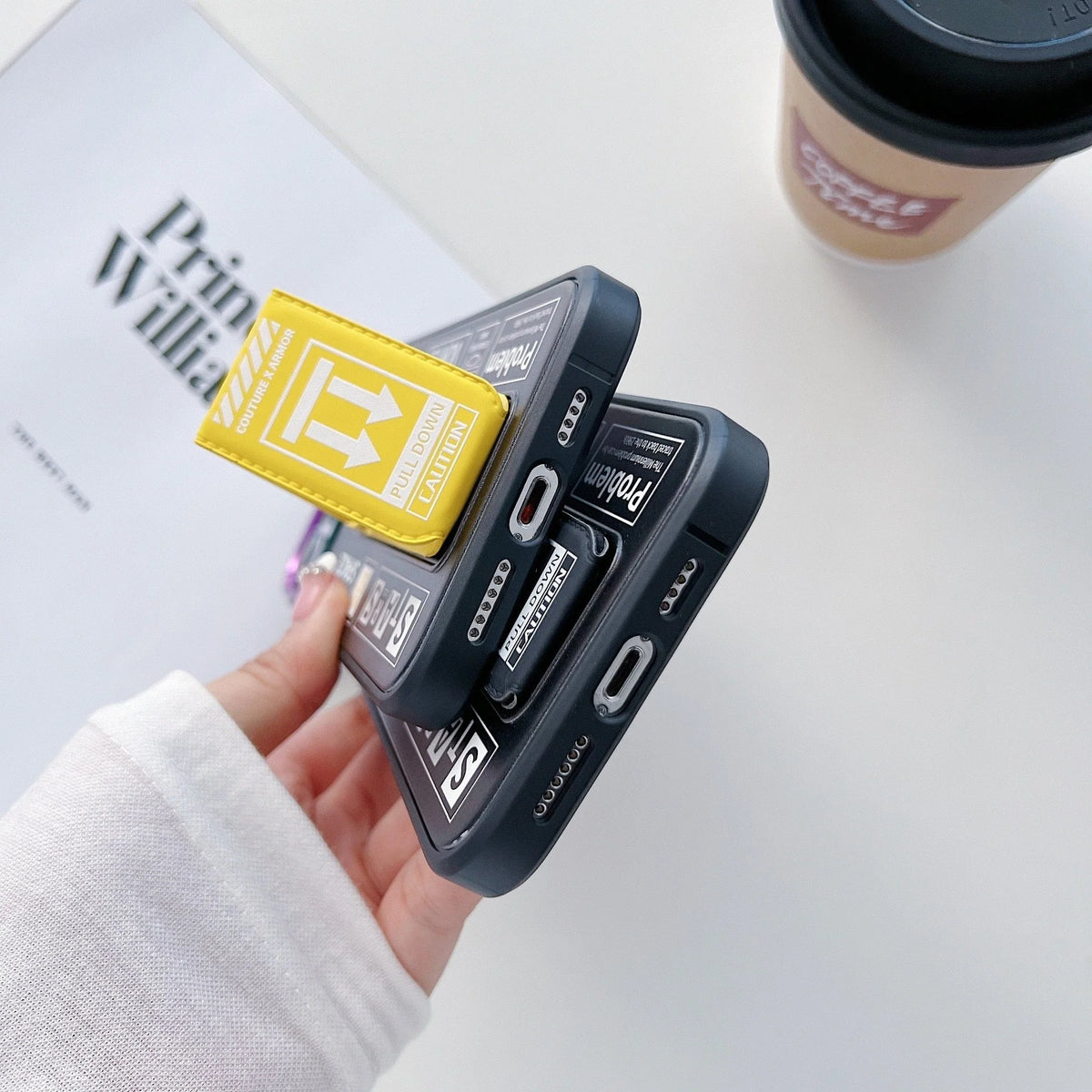 Phone Case Shockproof Hard Shell Built-In Holder