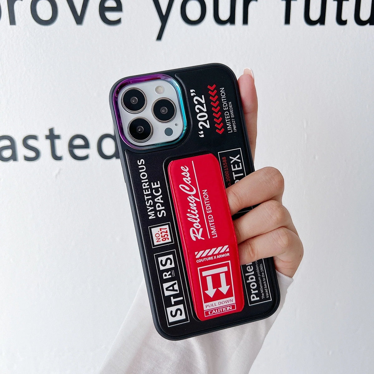 Phone Case Shockproof Hard Shell Built-In Holder