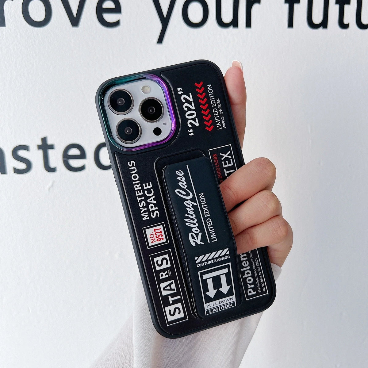 Phone Case Shockproof Hard Shell Built-In Holder