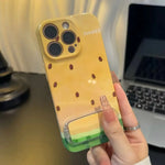 Phone Case Silicone Built-In Mirror Watermelon Design