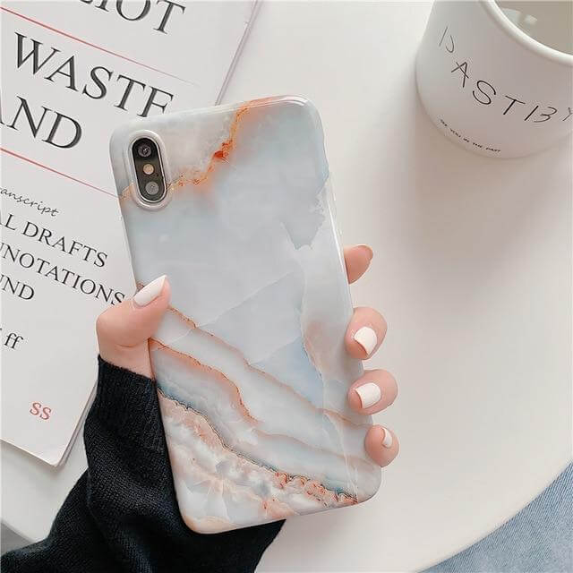 Phone Case Silicone Marble Pattern