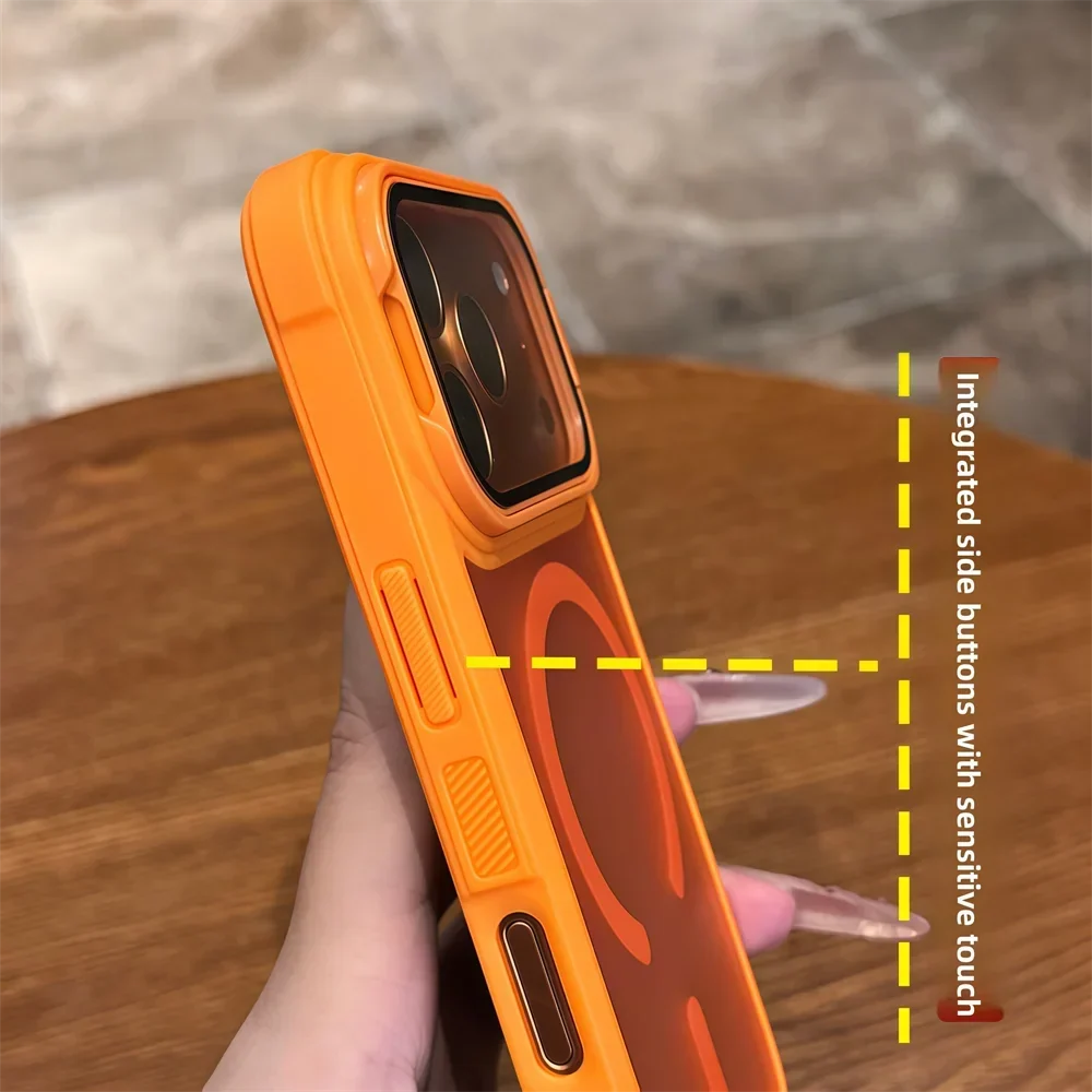Phone Case Sliding Camera Cover Magnetic Back Built-In Stand