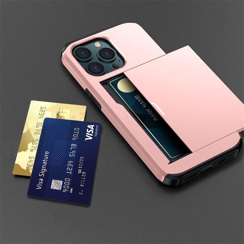 Phone Case Sliding Card Wallet Scratch-Resistant Dustproof Protection