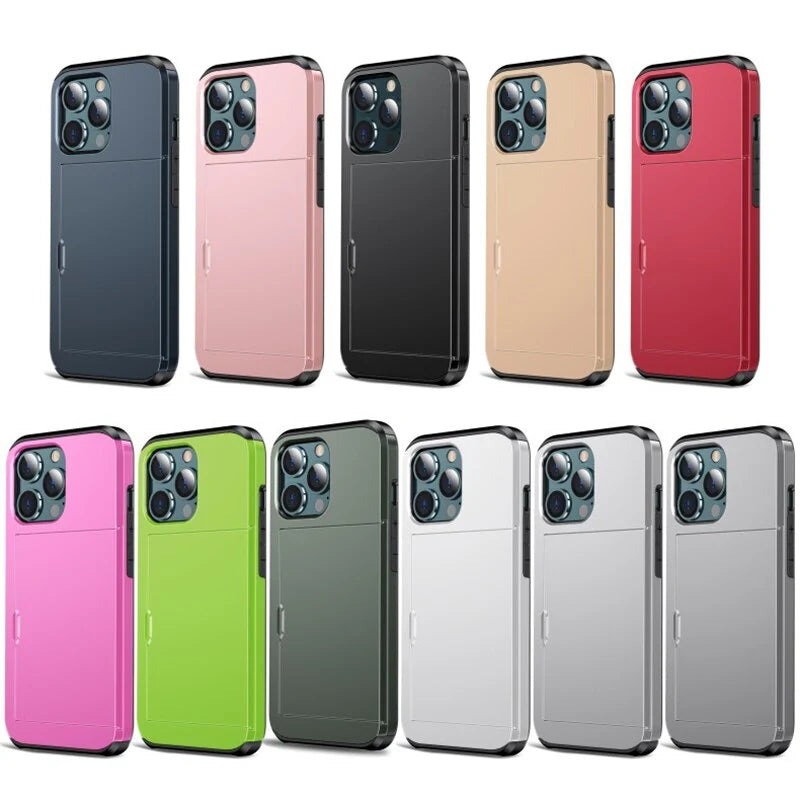 Phone Case Sliding Card Wallet Scratch-Resistant Dustproof Protection