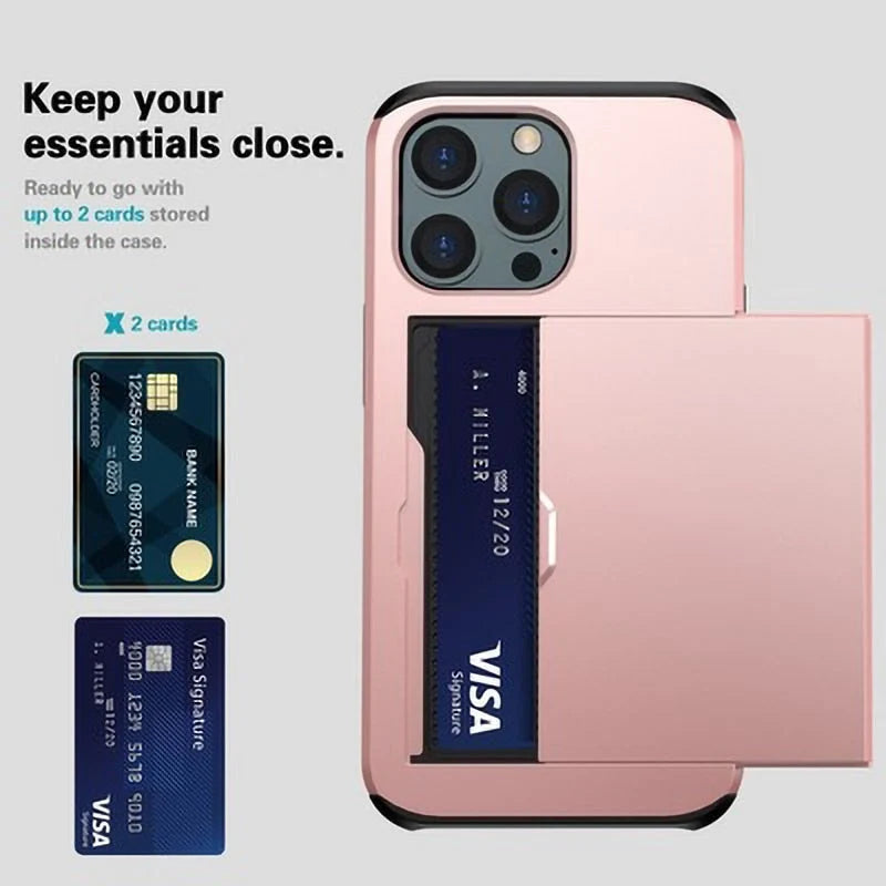 Phone Case Sliding Card Wallet Scratch-Resistant Dustproof Protection