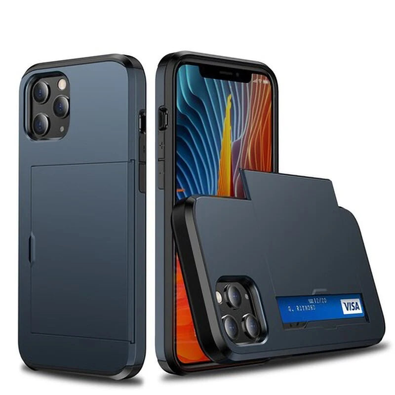 Phone Case Sliding Card Wallet Scratch-Resistant Dustproof Protection