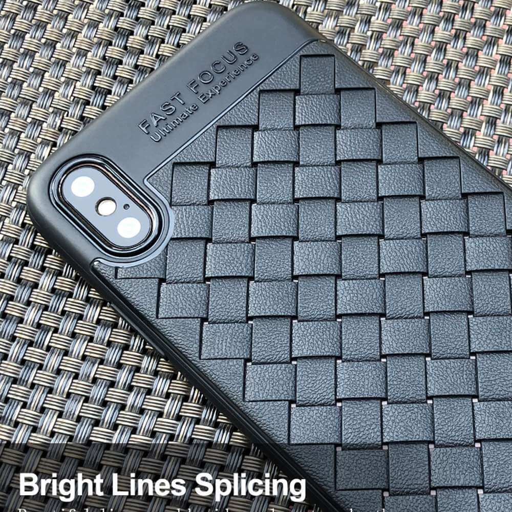Phone Case Slim Silicone Woven Grid Shock-Resistant