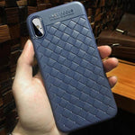 Phone Case Slim Silicone Woven Grid Shock-Resistant