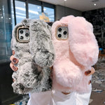 Phone Case Soft Plush Bunny Non-Slip Scratch-Resistant