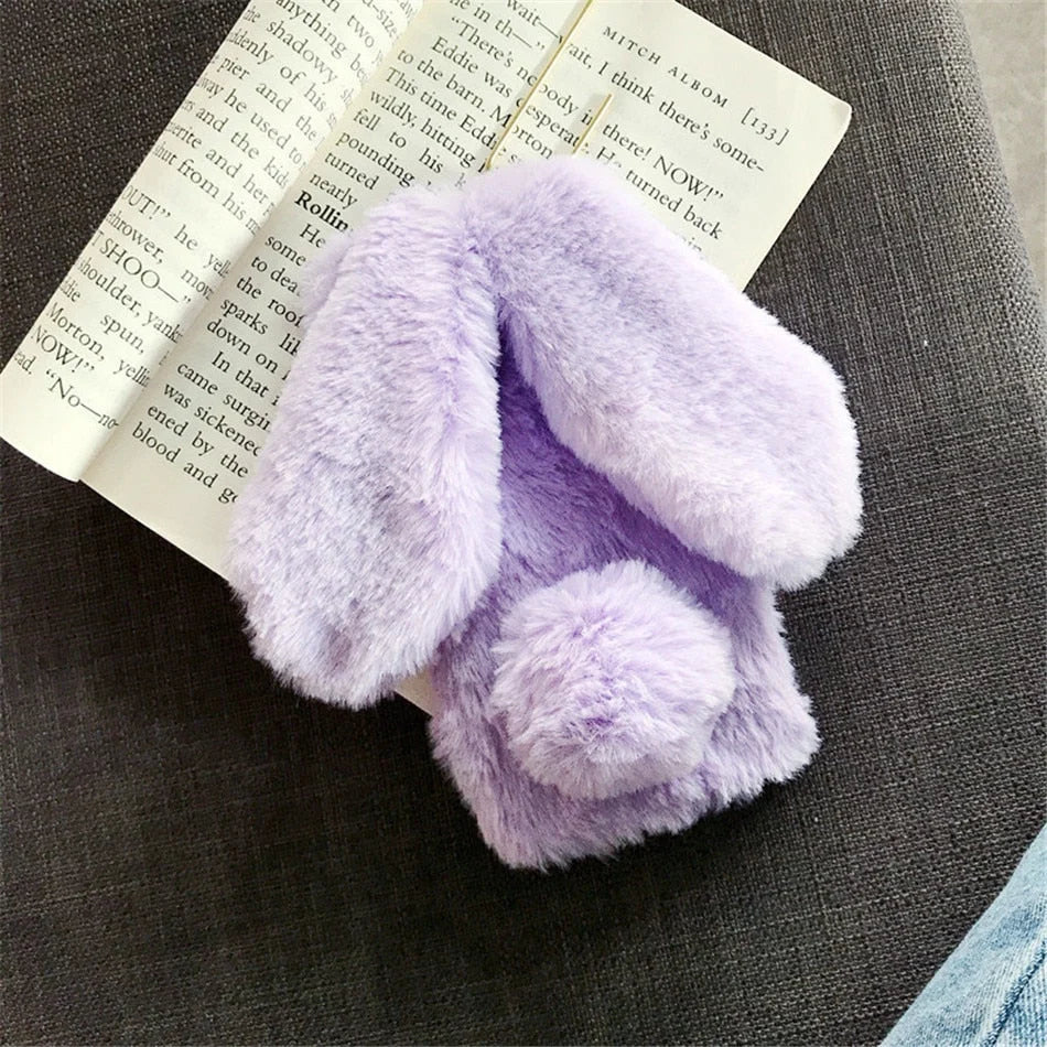 Phone Case Soft Plush Bunny Non-Slip Scratch-Resistant