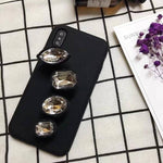 Phone Case Soft Silicone Rhinestone Ring Stand Kickstand