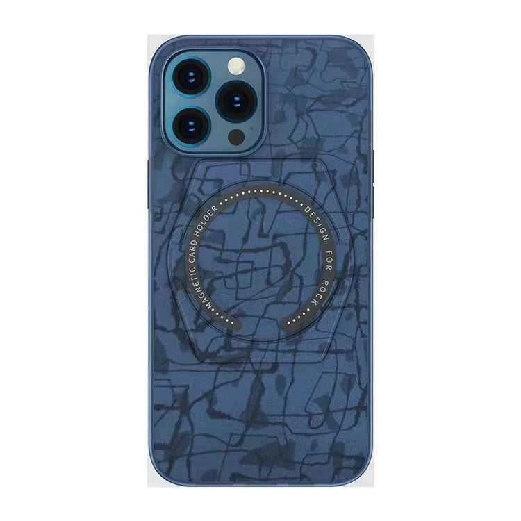 Phone Case Synthetic Leather Magnetic Ring Holder