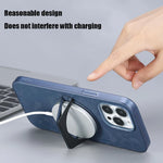 Phone Case Synthetic Leather Magnetic Ring Holder