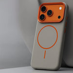 Phone Case Textured Leather-Like Magnetic Charging Compatible