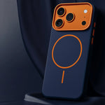 Phone Case Textured Leather-Like Magnetic Charging Compatible