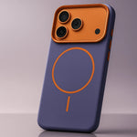 Phone Case Textured Leather-Like Magnetic Charging Compatible