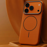 Phone Case Textured Leather-Like Magnetic Charging Compatible