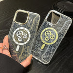 Phone Case Transparent Mechanical Design MagSafe Compatible Lightweight