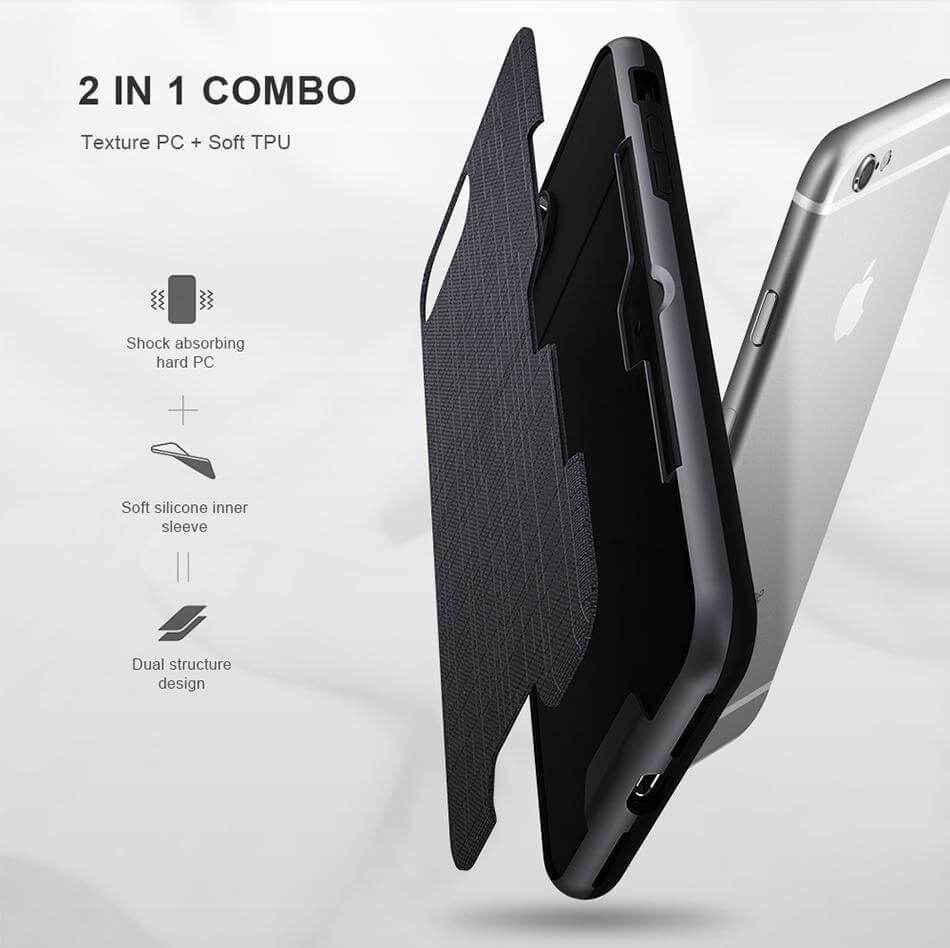 Phone Case Wallet Design Hidden Card Slot Impact-Resistant