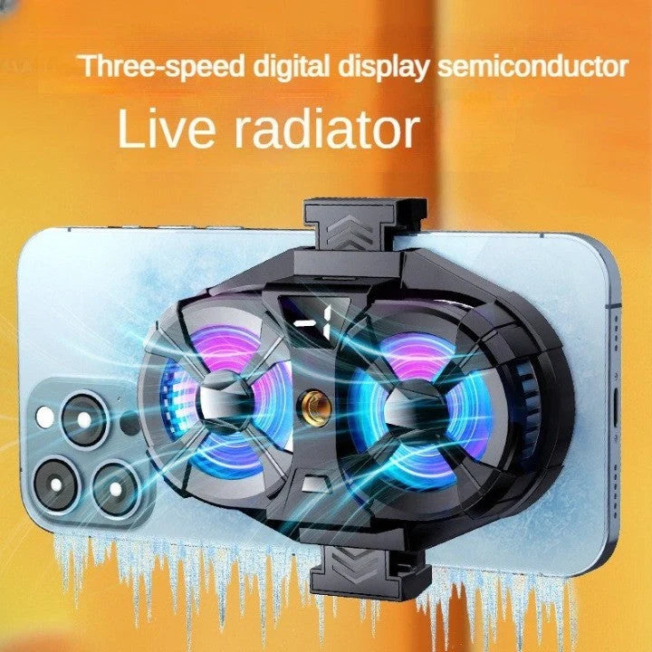 Phone Cooler Dual-Fan Cooling Easy-Attach Design