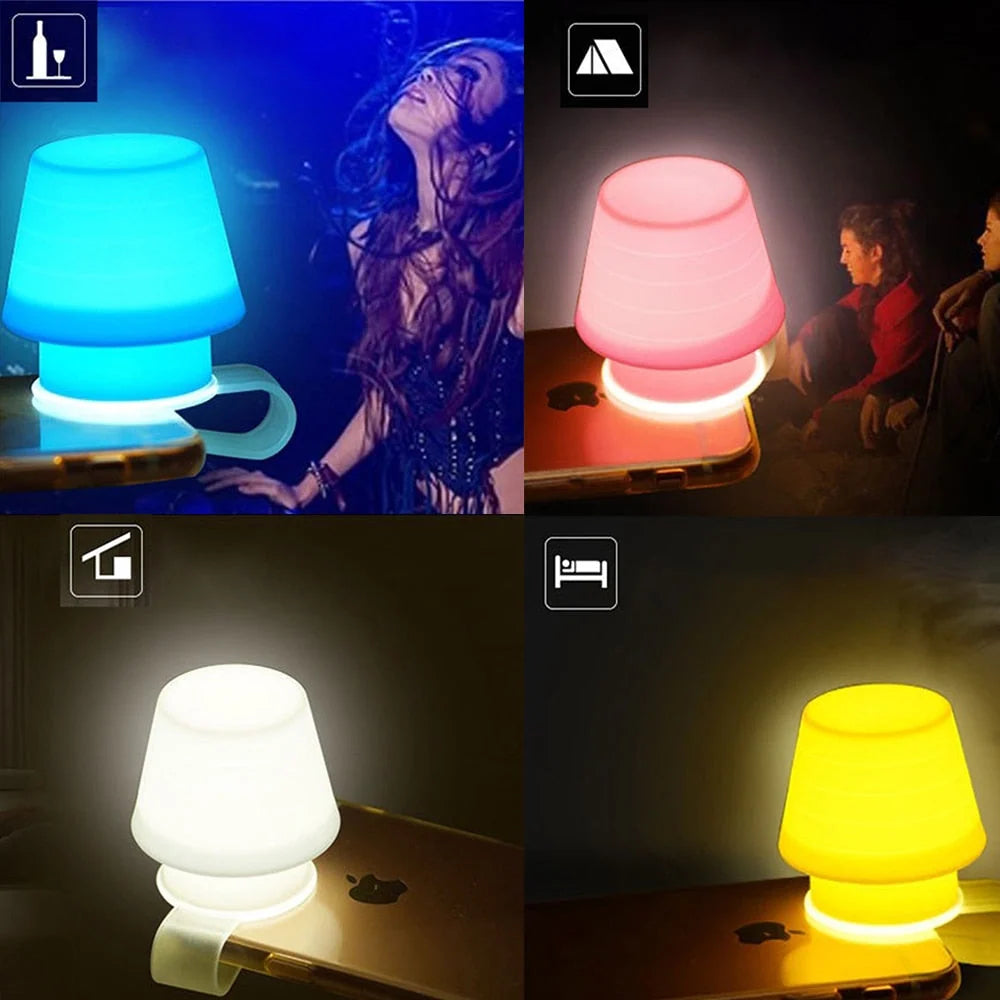 Phone Flashlight Night Light Silica Gel Diffuser