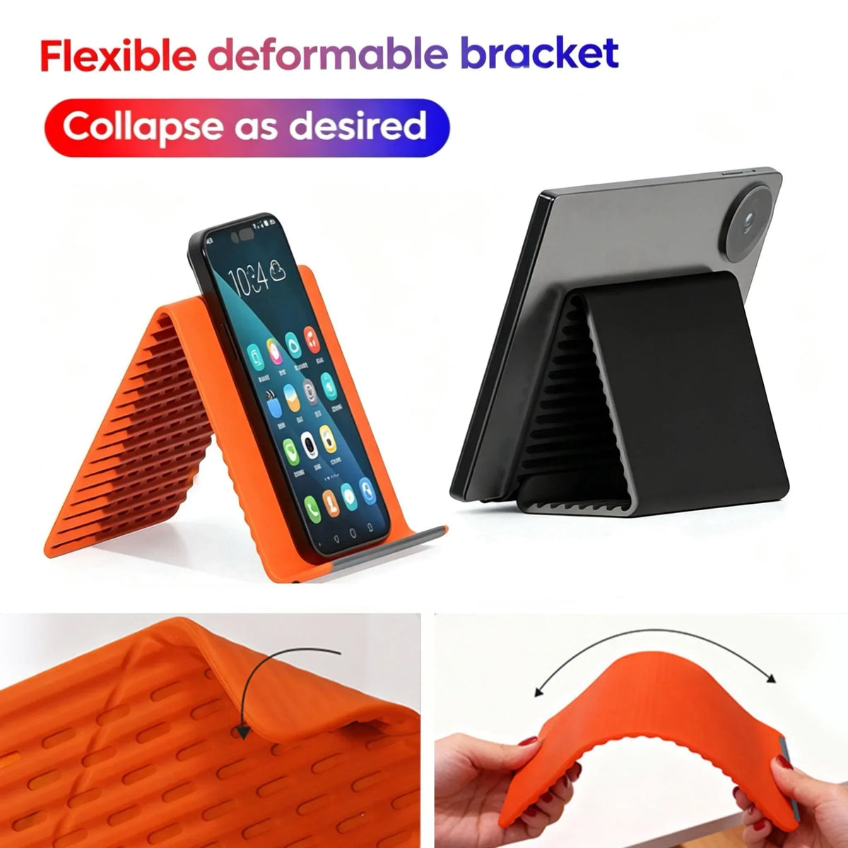 Phone Stand Flexible Silicone Foldable Non-Slip Base