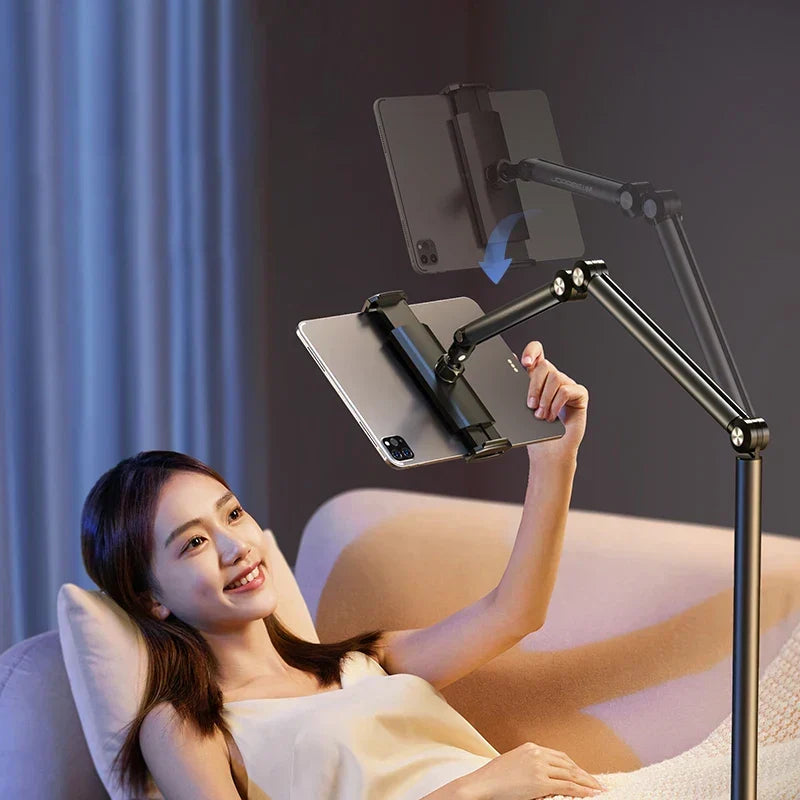 Phone & Tablet Floor Stand Adjustable Height Aluminum Alloy