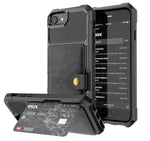 Phone Wallet Case Card Slots Adjustable Kickstand PU Leather