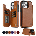 Phone Wallet Case Faux Leather RFID-Blocking Card Holder