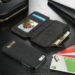 Phone Wallet Case Genuine Leather Card Pocket & Kickstand