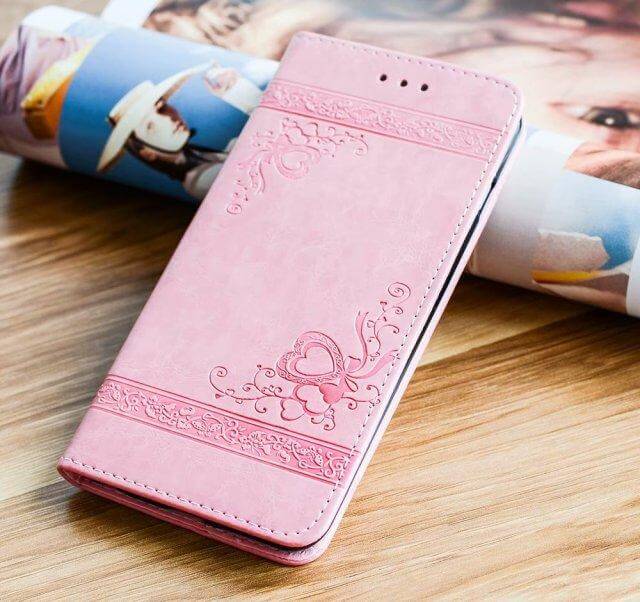 Phone Wallet Case Leather Flip Cover With Card Pocket & Shockproof Protection