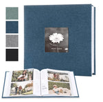 Photo Album Linen Cover Writable Acid-Free Pages