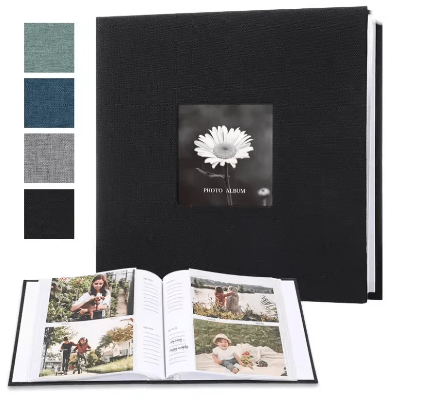 Photo Album Linen Cover Writable Acid-Free Pages