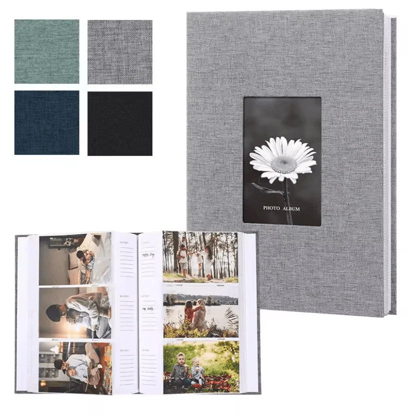 Photo Album Linen Cover Writable Acid-Free Pages