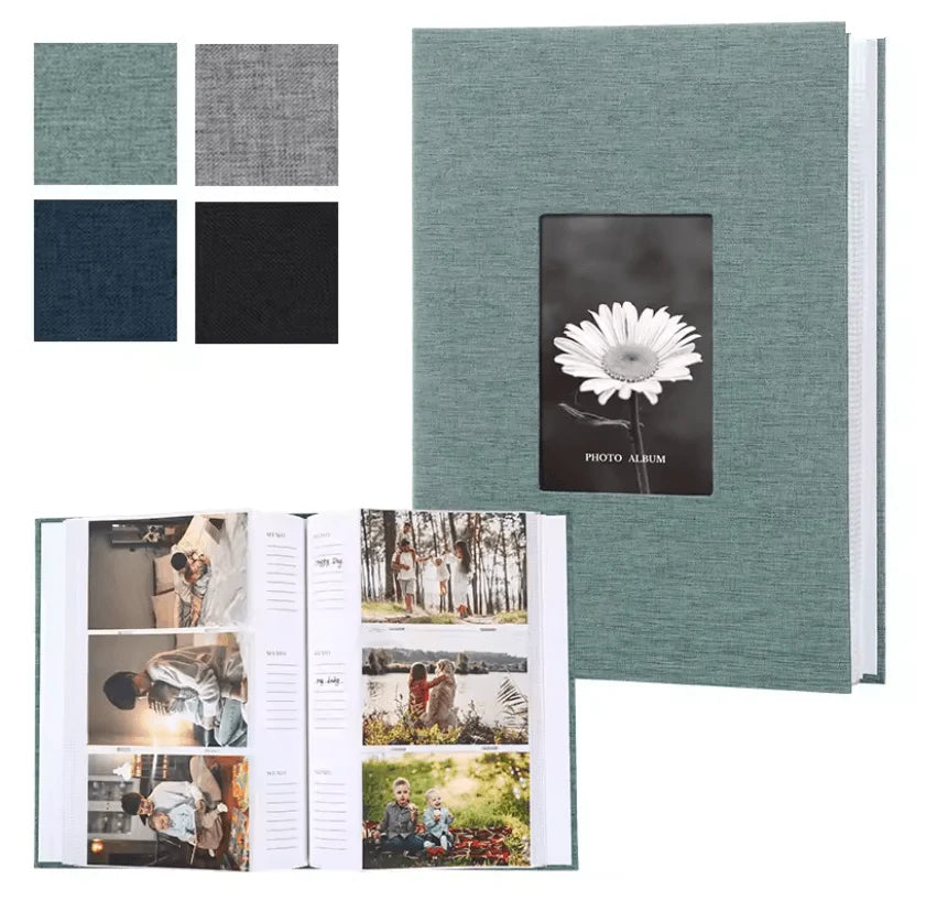Photo Album Linen Cover Writable Acid-Free Pages