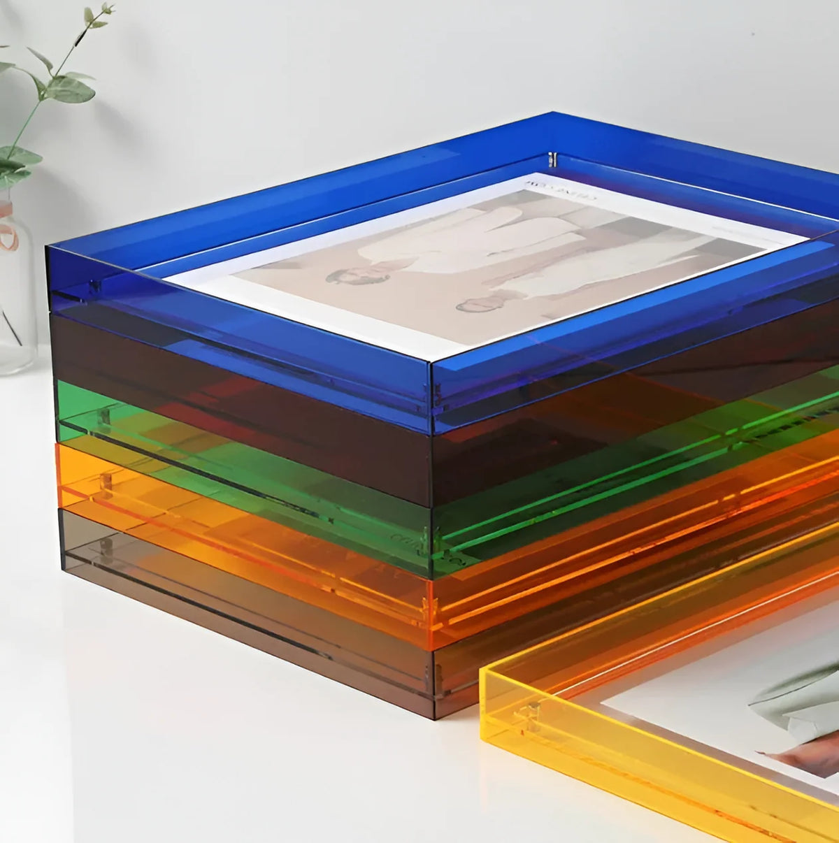 Photo Frame Clear Acrylic Floating Desk & Wall Mount