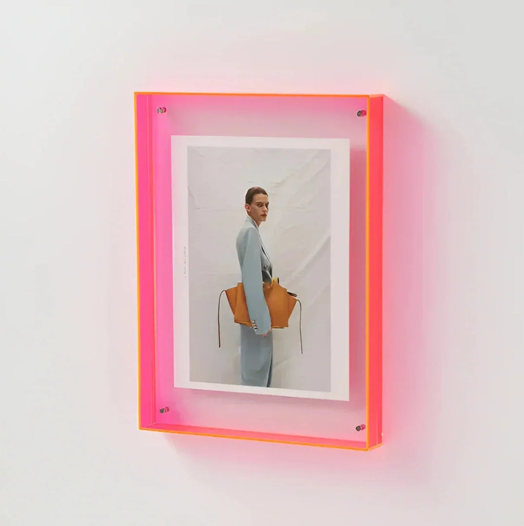 Photo Frame Clear Acrylic Floating Desk & Wall Mount