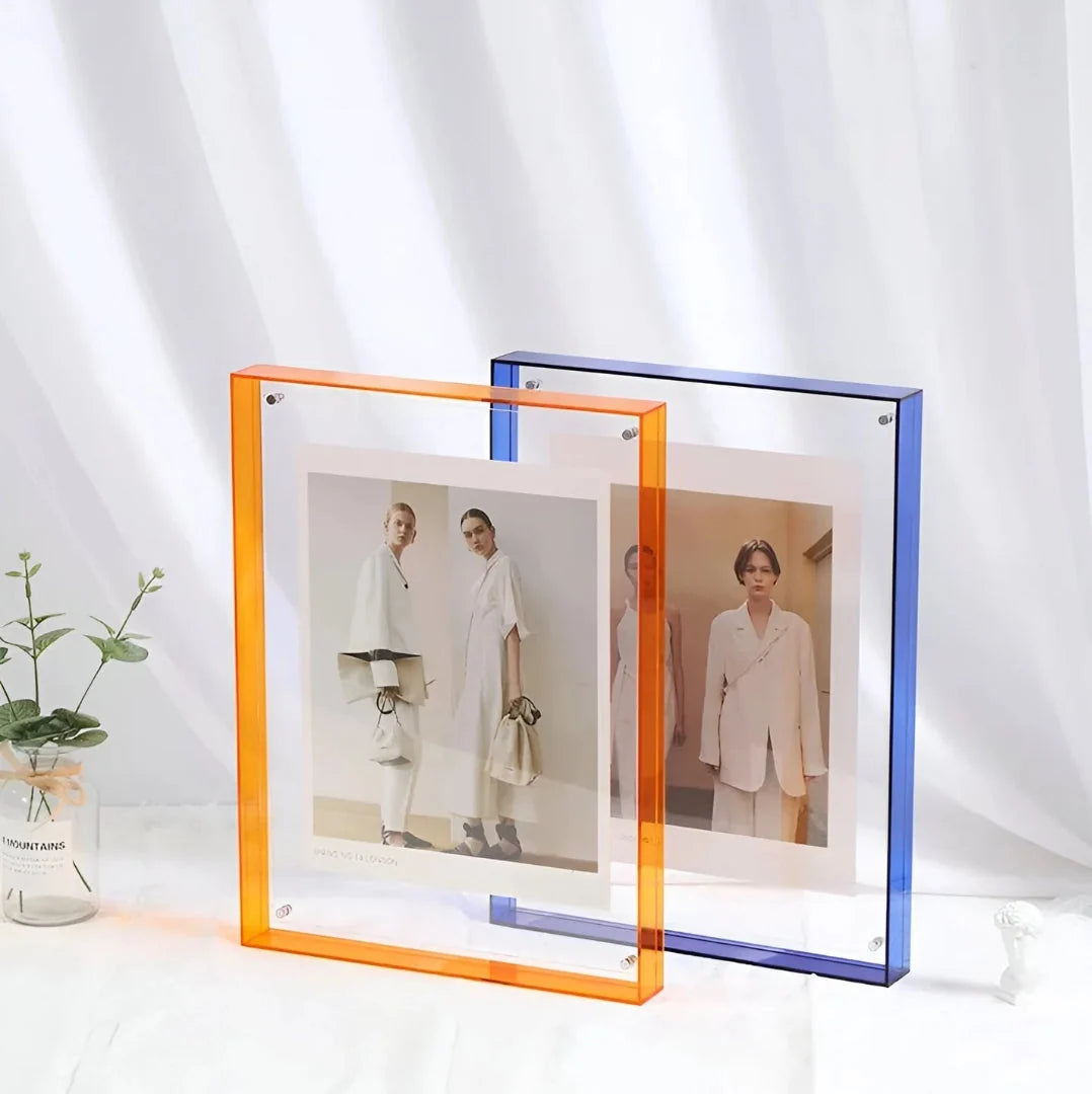 Photo Frame Clear Acrylic Floating Desk & Wall Mount