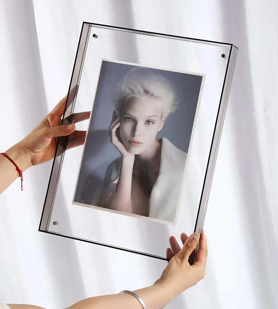Photo Frame Clear Acrylic Floating Desk & Wall Mount