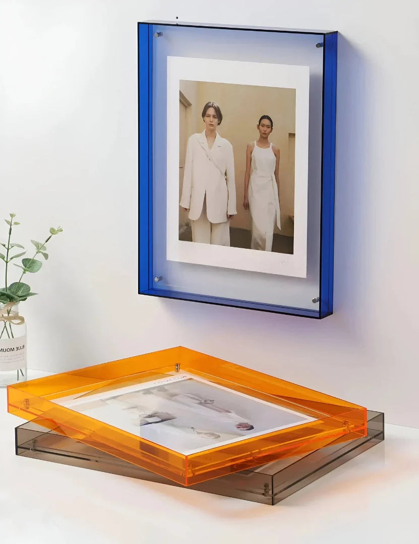 Photo Frame Clear Acrylic Floating Desk & Wall Mount