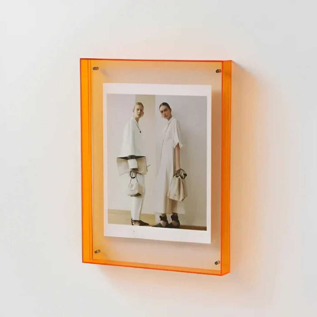 Photo Frame Clear Acrylic Floating Desk & Wall Mount