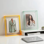 Photo Frame Clear Acrylic Floating Desk & Wall Mount