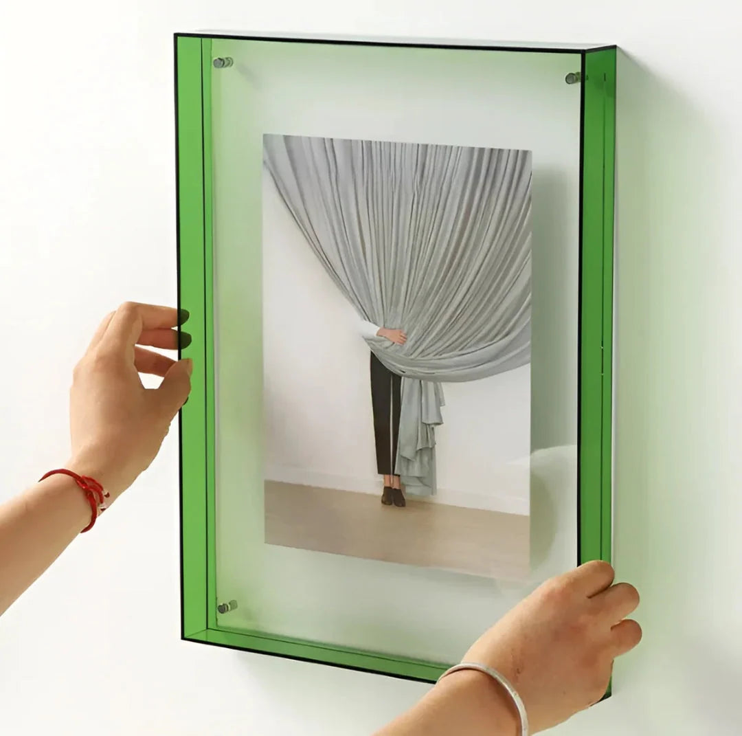 Photo Frame Clear Acrylic Floating Desk & Wall Mount