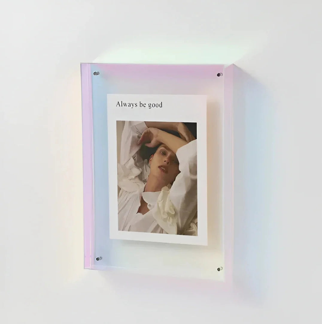 Photo Frame Clear Acrylic Floating Desk & Wall Mount